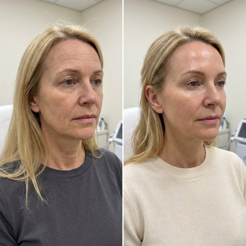 Before and after example for IPL Photo Facial skin rejuvenation