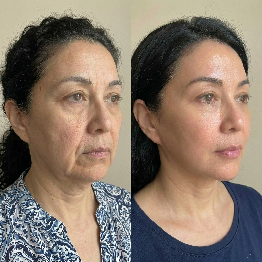 Second before and after example for IPL Photo Facial skin rejuvenation